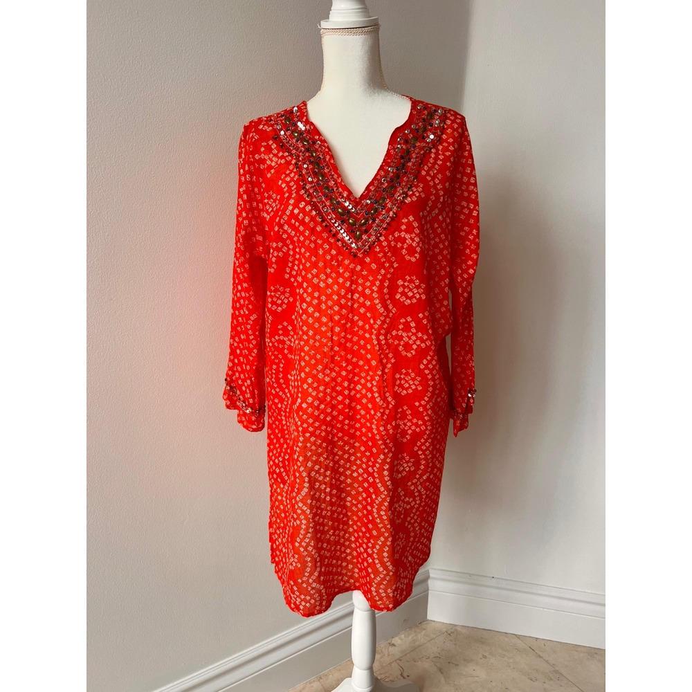 CZ cotton embellished beach cover up size medium